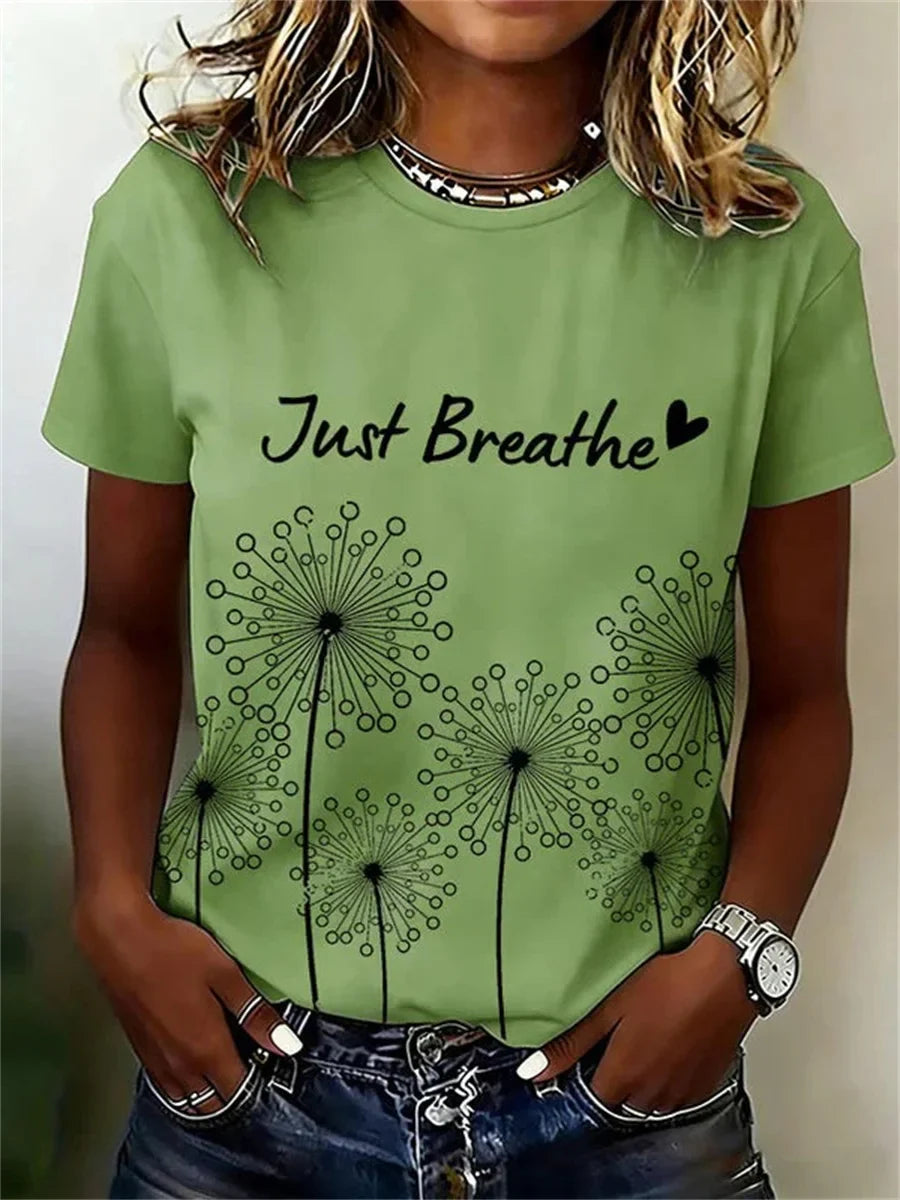 Casual Vintage Round Neck Short Sleeve T-Shirt