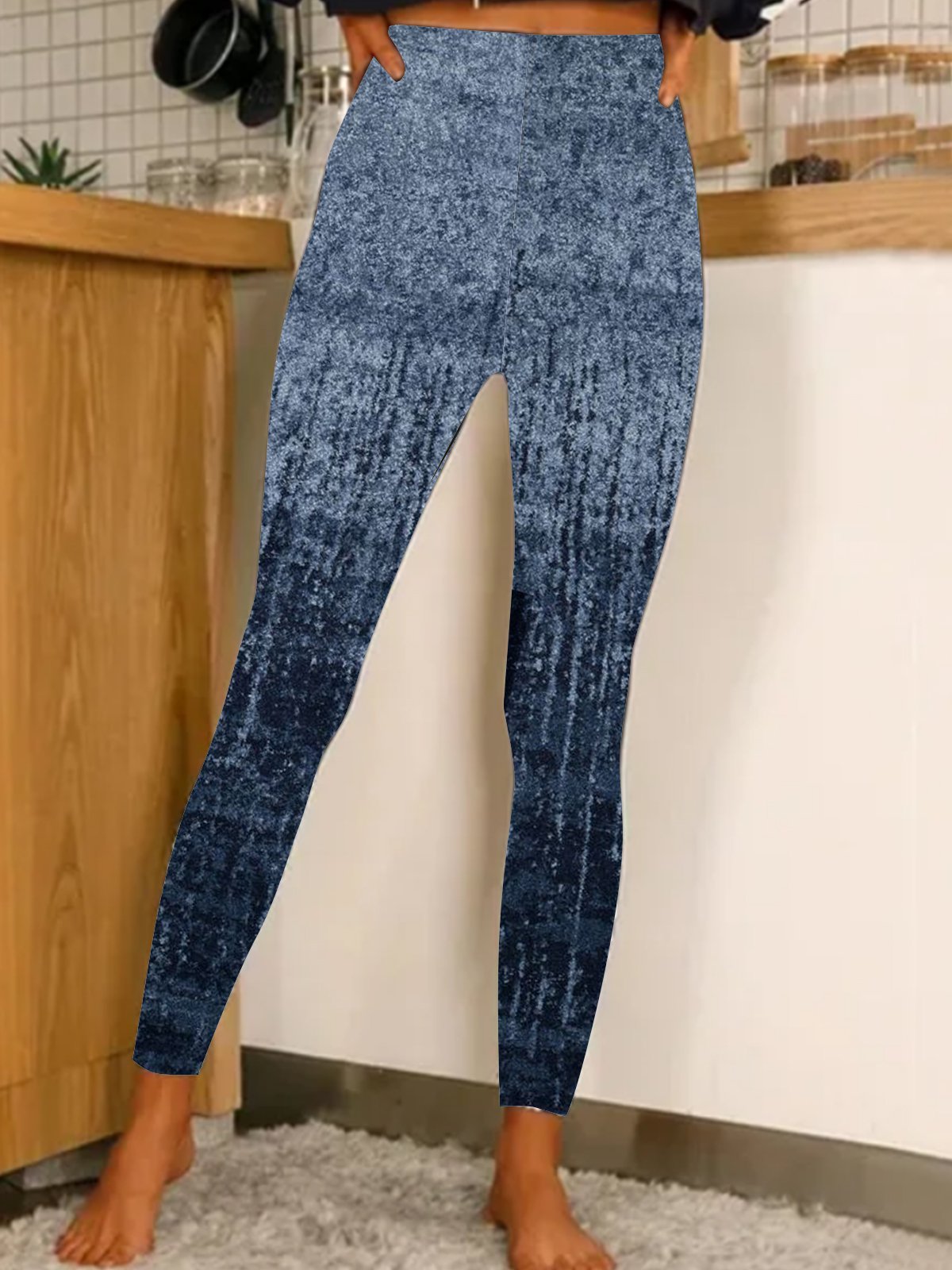 Geometric Stripe Leggings for Women
