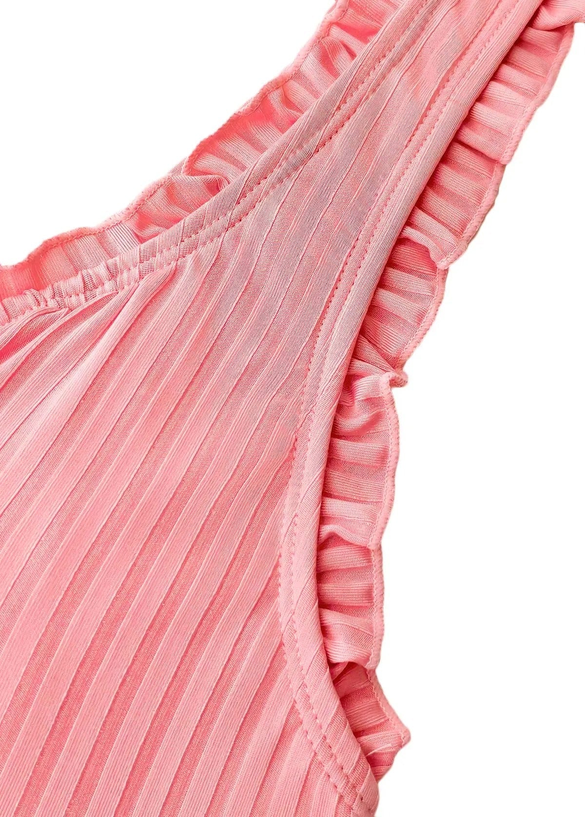 Dusty Pink Tropical Plants Print Mid Waisted Tankini Set