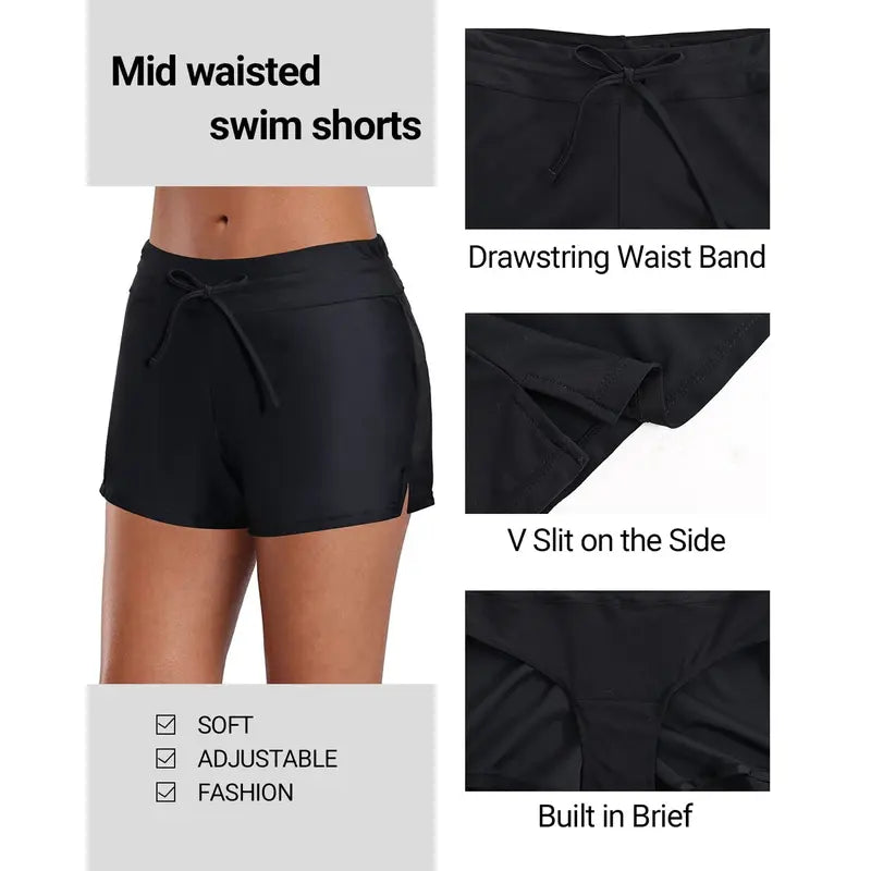Women's Floral Blouson Tankini Set — Modest Swim Top & Shorts