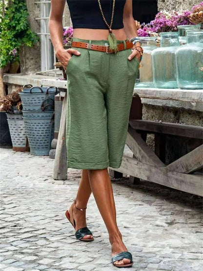 Women's Casual Loose-Fit Knee-Length Summer Shorts