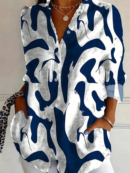 Abstract Print Long Sleeve Shirt