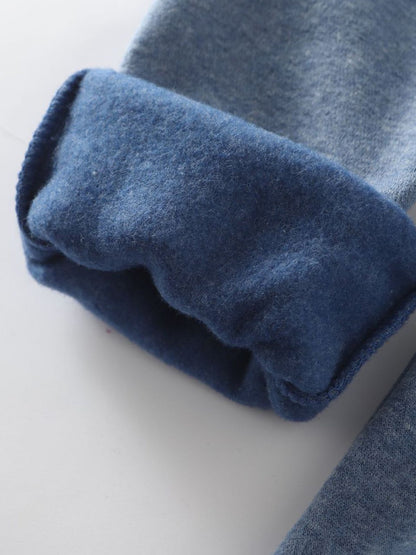Cotton Casual Elastic Solid Casual Warm Pants