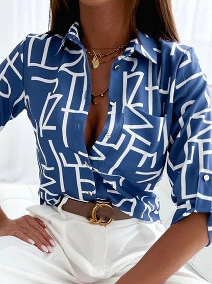 Classic Collared Long Sleeve Blouse