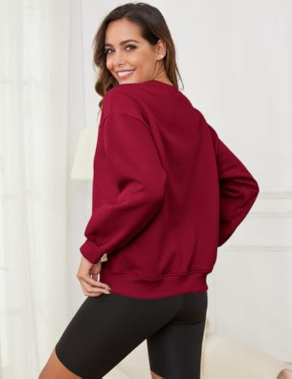Winter Fleece Sherpa Lined Crewneck Sweatshirt