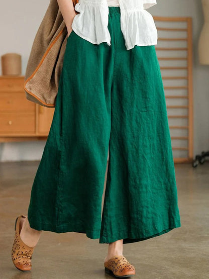 Women's Casual Loose Cotton  Wide Leg Pants