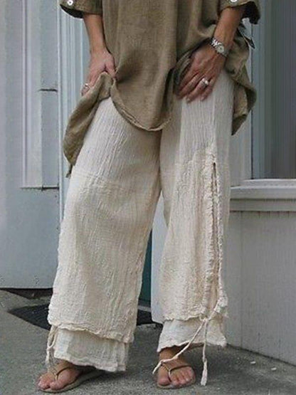 Women's Layered Loose Fit Casual Pants