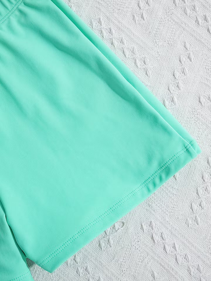 Women Casual Fashion Swimdress with Shorts Two Piece Swimwear