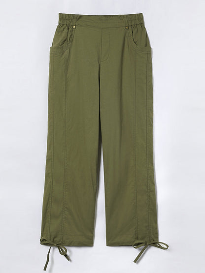 Casual Solid Color Summer Pants With Pockets