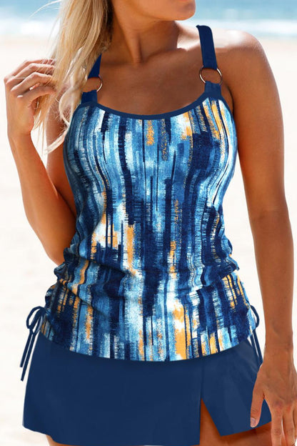 Circular Ring Dusty Blue Tankini Set