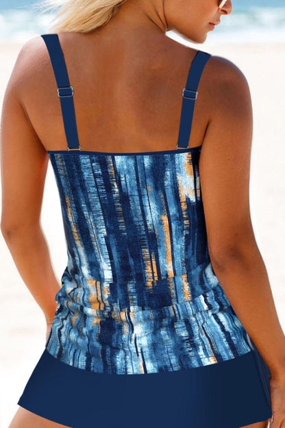 Circular Ring Dusty Blue Tankini Set