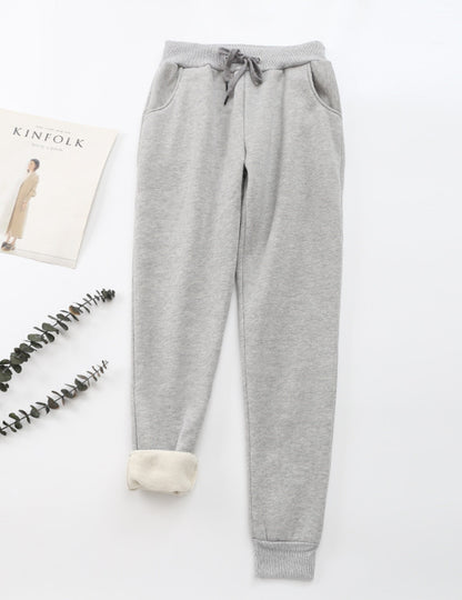 Cotton Casual Elastic Solid Casual Warm Pants