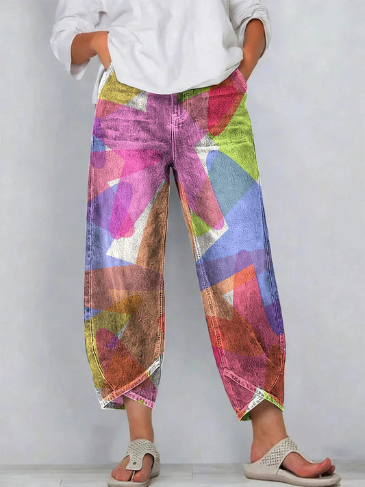 Women's Vintage Floral Printed Casual Pants