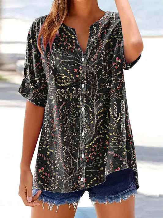 Modern Black Short Sleeve Top