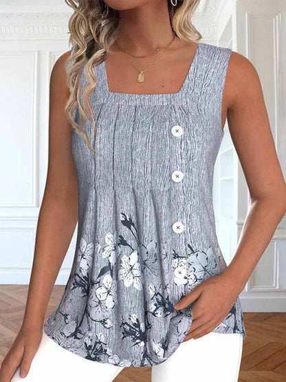Vintage Floral Print Tank Top