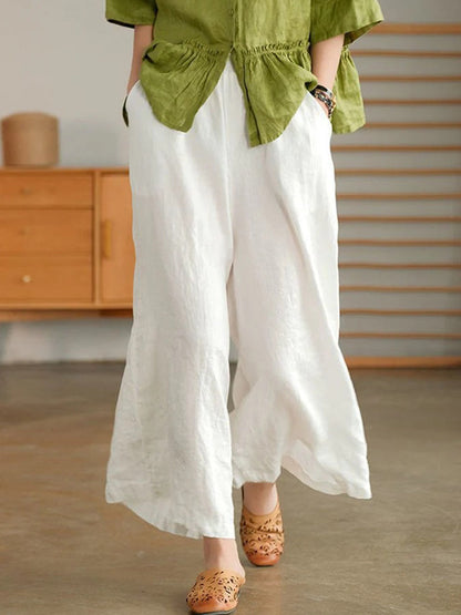 Women's Casual Loose Cotton  Wide Leg Pants