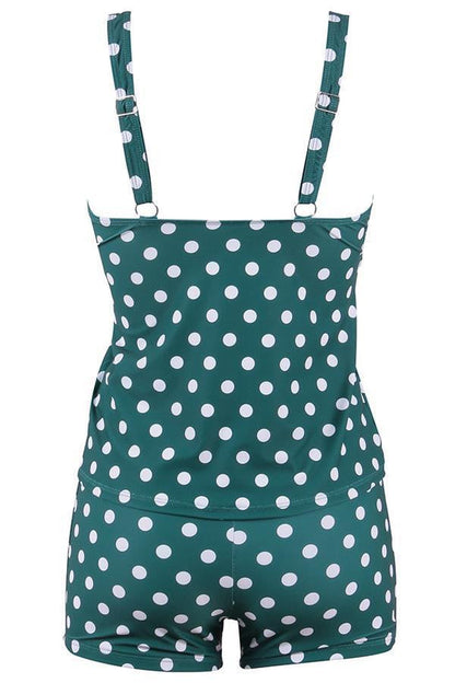 POLKA DOT PRINT SLIM TANKINI SET