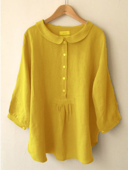 Women Casual Long Sleeve Sweet Solid Blouse
