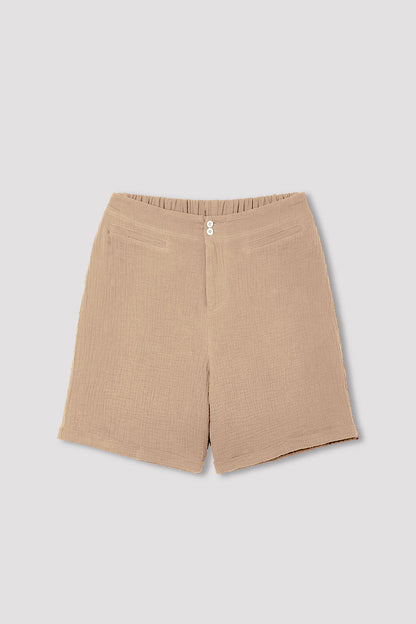Magenta Cotton Solid with Buttons Casual Shorts