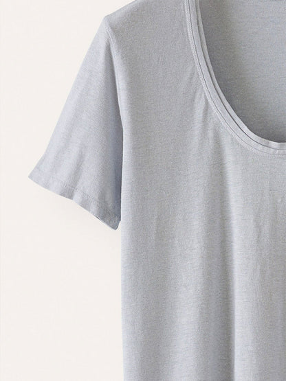 White Solid Round Neck Casual Blouse