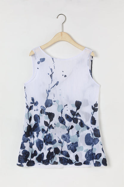 Large Size Floral Print Lapel Shirt