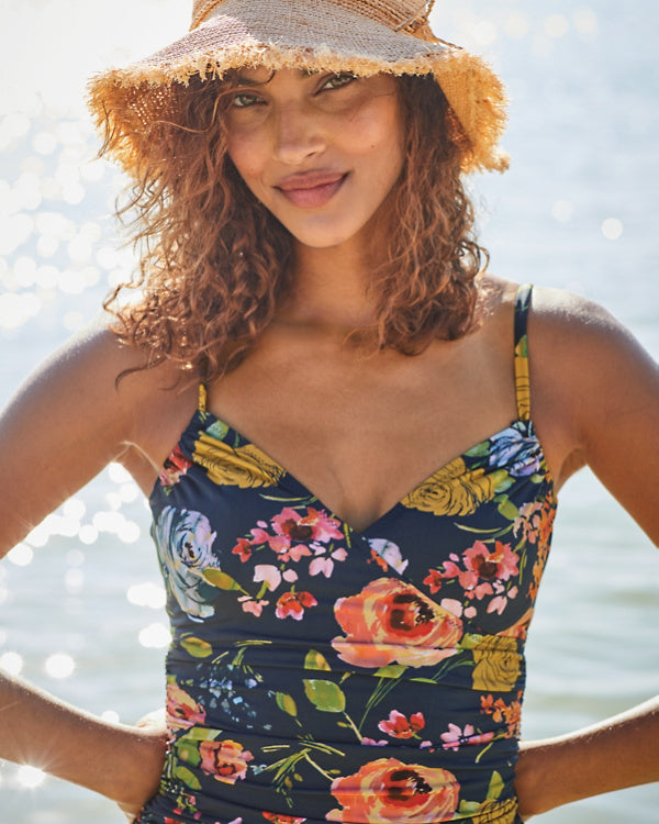 RUCHED SURPLICE TANKINI SET
