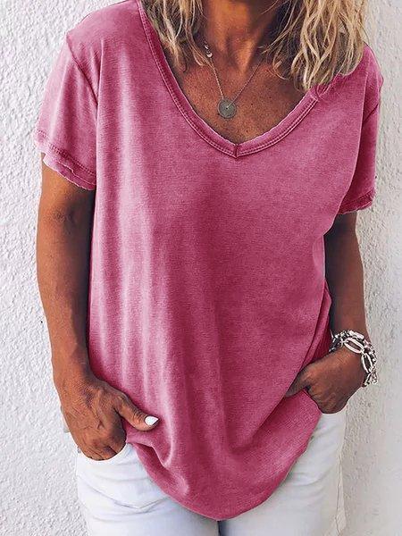 Casual Short Sleeve Gray TShirt