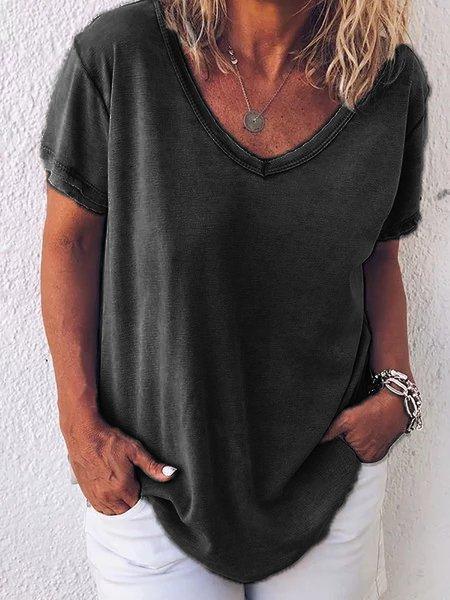 Casual Short Sleeve Gray TShirt